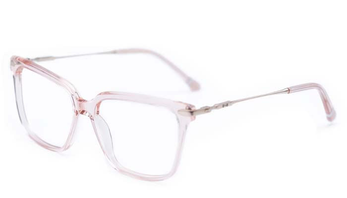 Armação de Óculos de Grau Ono, modelo ON0002, cor Rosa Translúcido, tamanho 56
