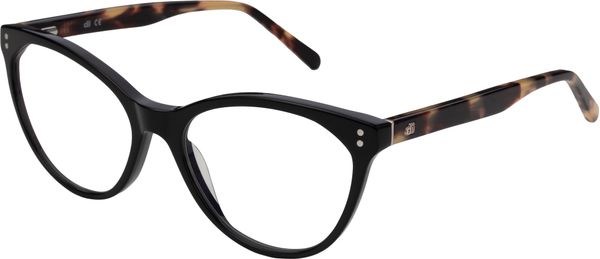 Armação de Óculos de Grau Dii Collection, Modelo DII 2020L, cor Preto com Demi, tamanho 52