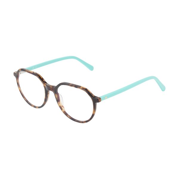 Armação de Óculos de Grau Dii Collection, modelo 5501, cor Demi Marrom com Azul, tamanho 52