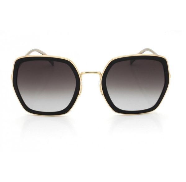 Óculos de Sol Feminino Hickmann HI30007 Oversized Preto com Dourado