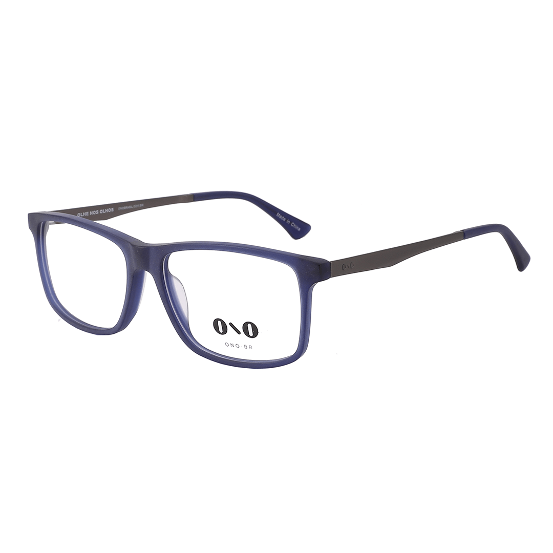 Armação de Óculos de Grau Ono, modelo ON0027, cor Azul Escuro Fosco, tamanho 56