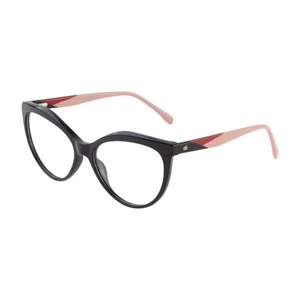 Armação de Óculos de Grau Dii Collection, modelo 1 1712, cor Preto, tamanho 56