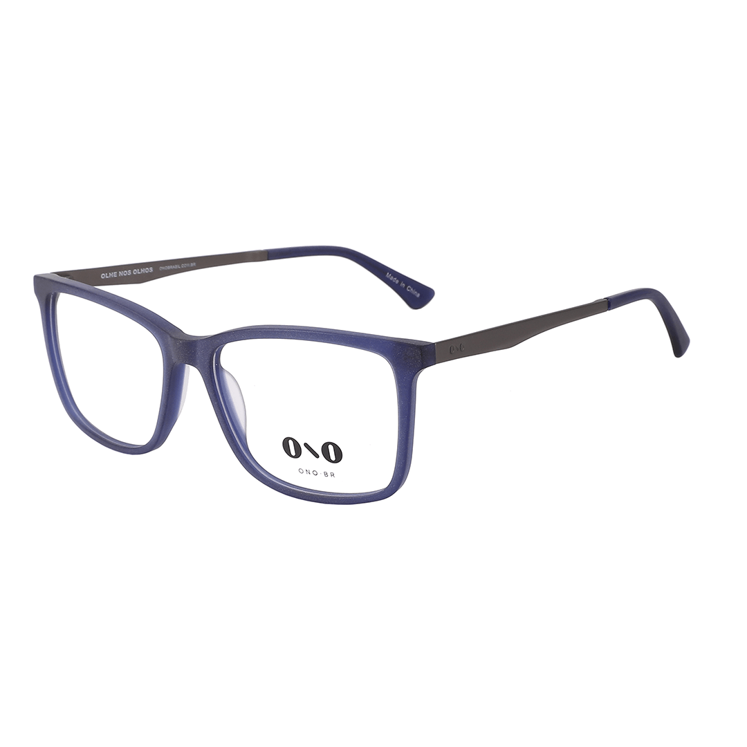 Armação de Óculos de Grau Ono, modelo ON0024, cor Azul Escuro Fosco, tamanho 57