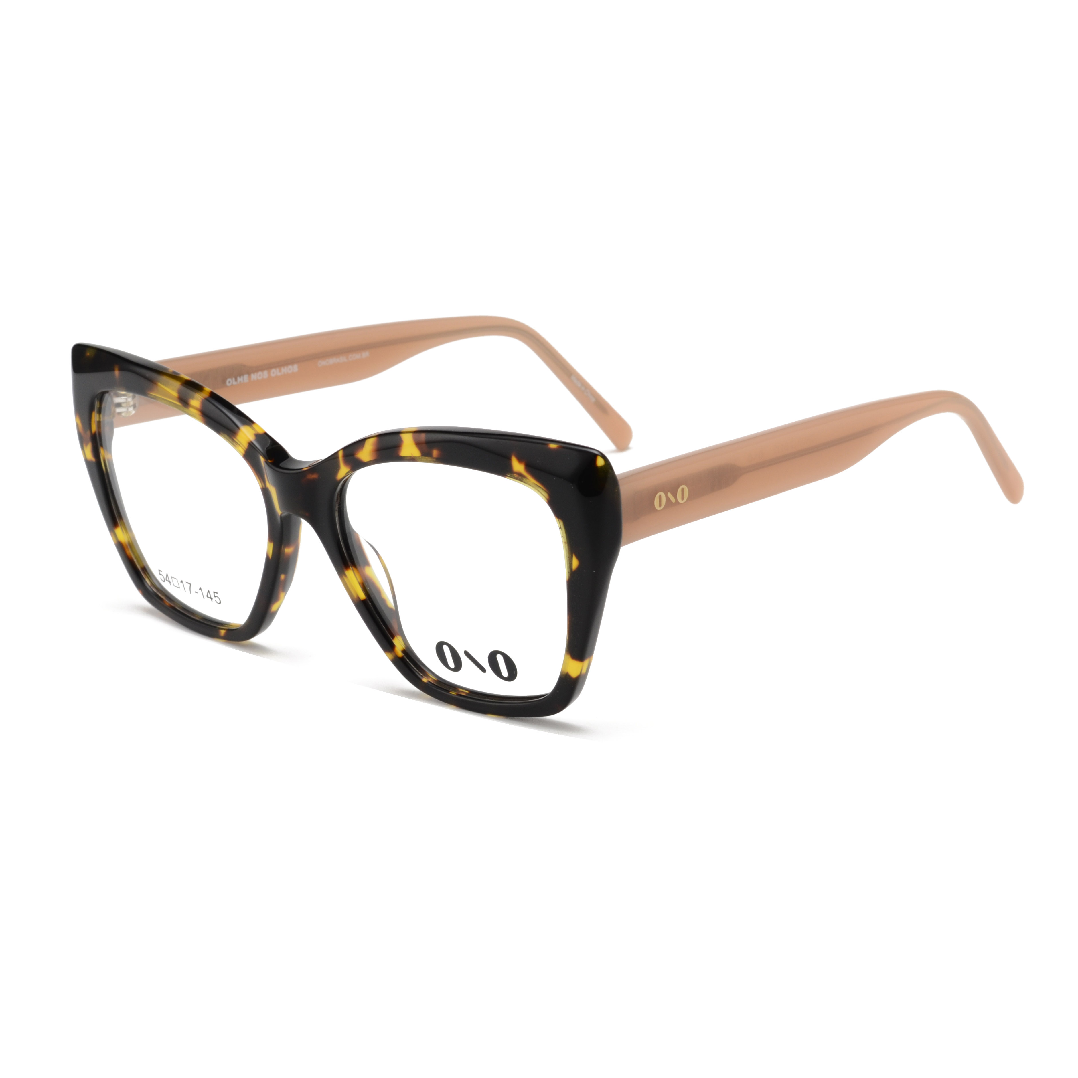 Armação de Óculos de Grau Ono, modelo ON0012, cor Tortoise com Nude, tamanho 54