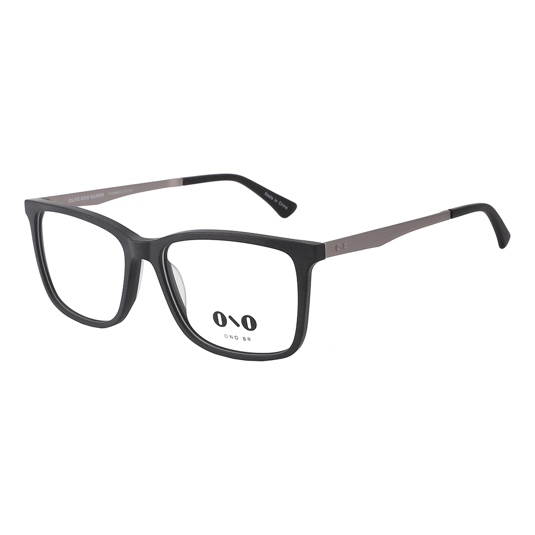 Armação de Óculos de Grau Ono, modelo ON0024, cor Preto Fosco, tamanho 57