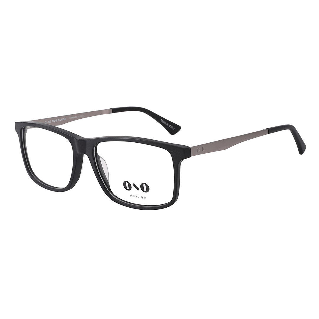 Armação de Óculos de Grau Ono, modelo ON0027, cor Preto Fosco, tamanho 56
