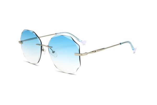 Óculos de sol Dii Collection, modelo 1 9015, cor Azul e Prata, tamanho 57