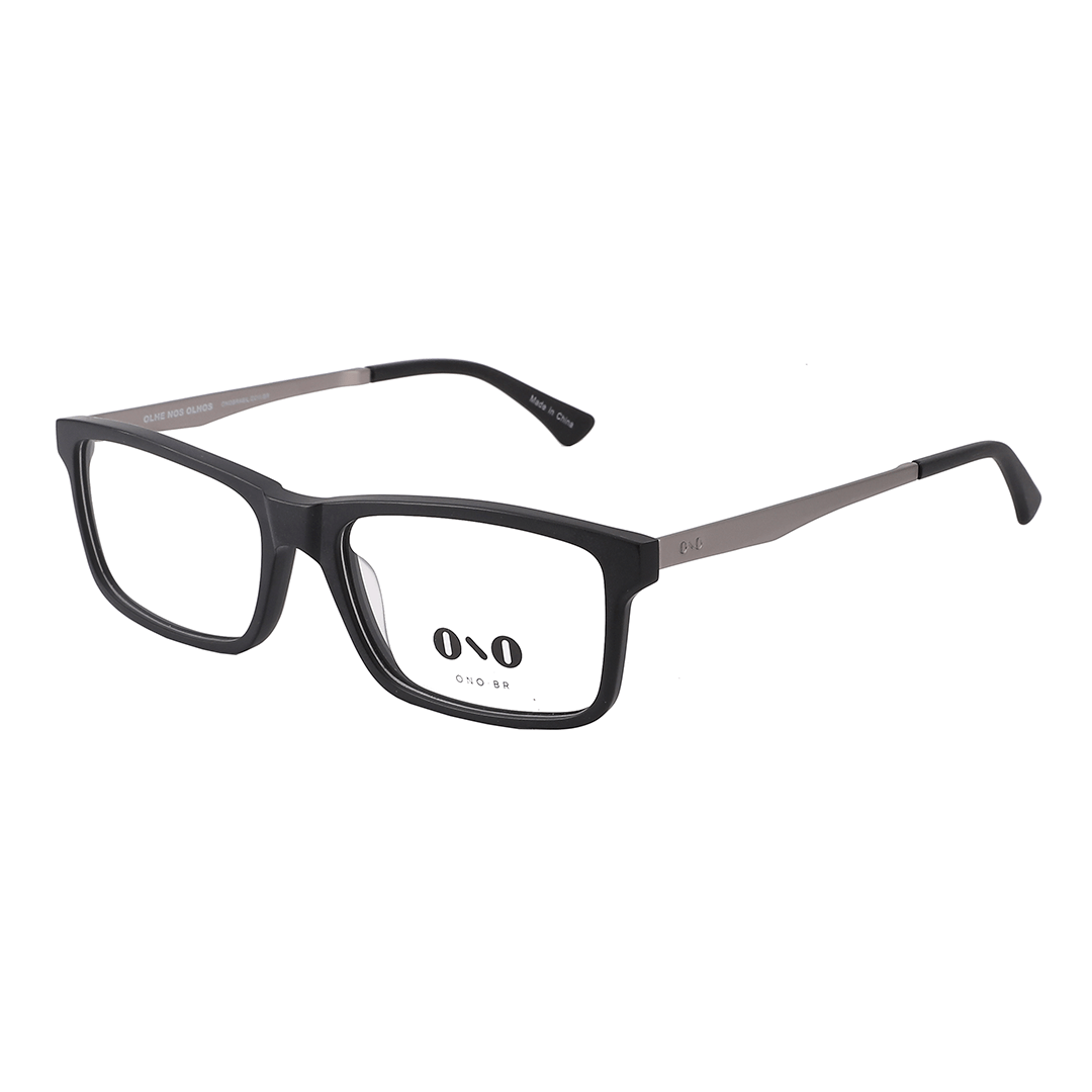 Armação de Óculos de Grau Ono, modelo ON0025, cor Preto Fosco, tamanho 55