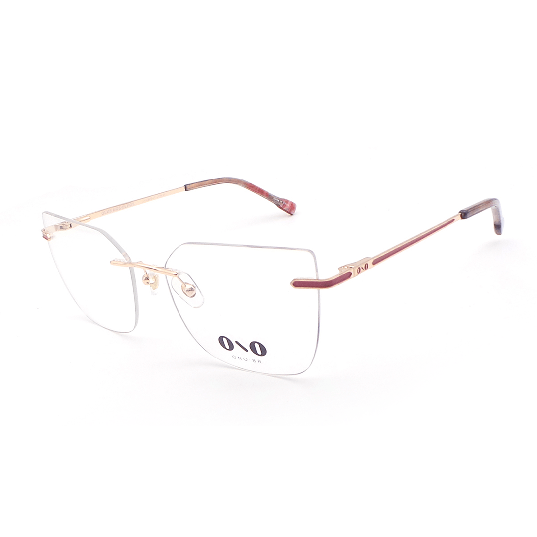 Armação de Óculos de Grau Ono, modelo ON6019, cor Dourado Rosê, tamanho 56