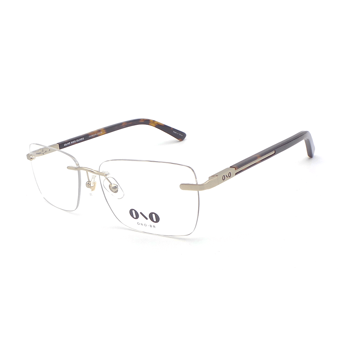Armação de Óculos de Grau Ono, modelo ON6016, cor Dourado Claro, tamanho 57