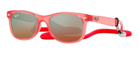 Óculos de sol Rayban Junior, modelo RJ9052S, cor Vermelho Opalino, tamanho 47
