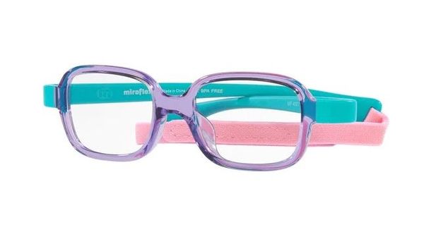Armação de Óculos de Grau Infantil Miraflex MF4001 Lilás/Turquesa