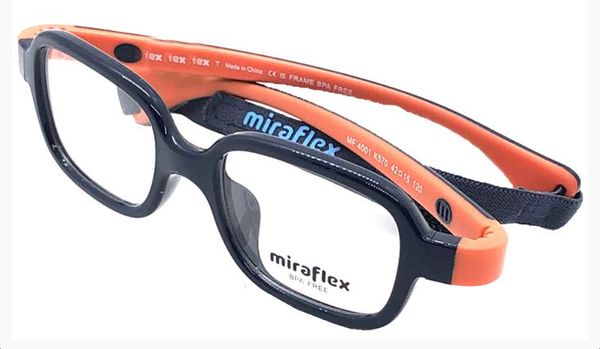 Armação de Óculos de Grau Miraflex, modelo MF4001, cor K570, tamanho 42