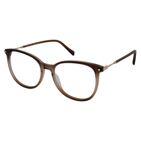 Armação de Óculos de Grau Hit, modelo 1 4095, cor Degradê Marrom com Dourado, tamanho 52