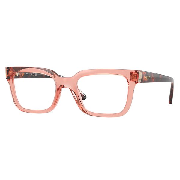 Armação de Óculos de Grau Feminina Vogue Retangular VO5611B 2864 Cor Rosa Escuro Transparente