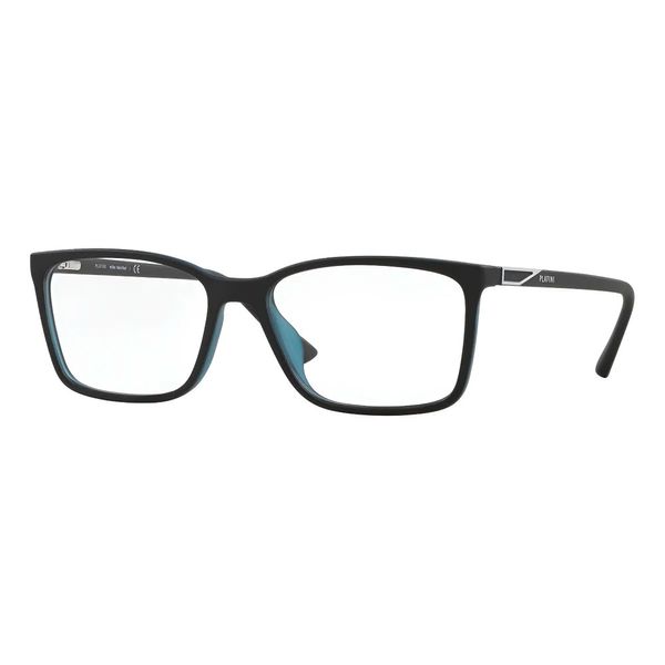 Armação de Óculos de Grau Masculino Platini Retangular P93190U Cor Cinza e Preto