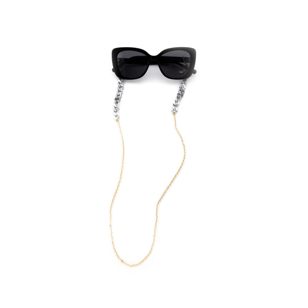 Corrente para Óculos Dii Collection Cor Demi Cinza com Dourado