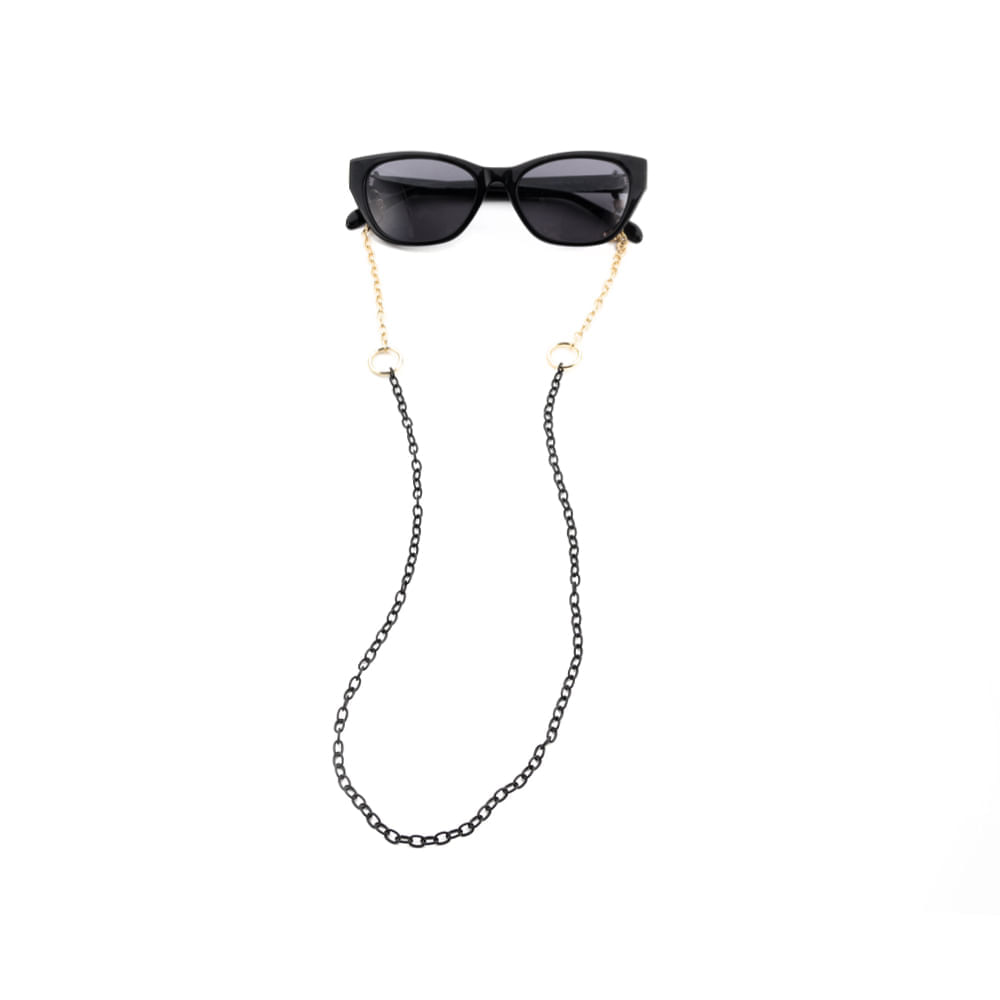 Corrente para Óculos Dii Collection Cor Dourado com Preto
