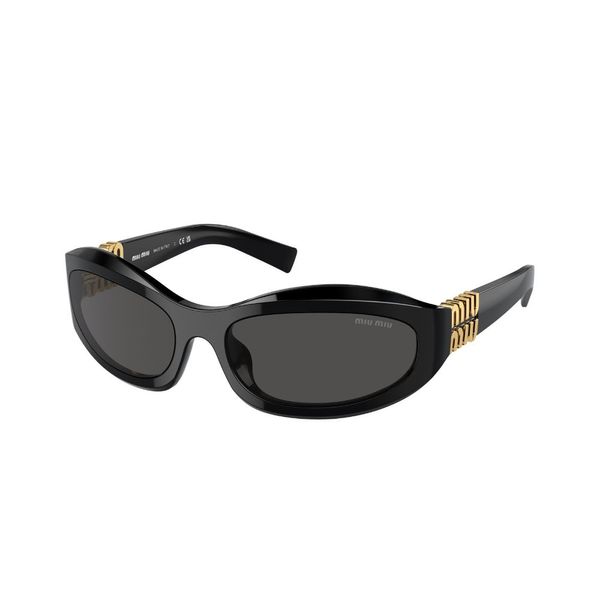 Óculos de Sol Feminino Miu Miu Oval MU 14ZS Cor Preto