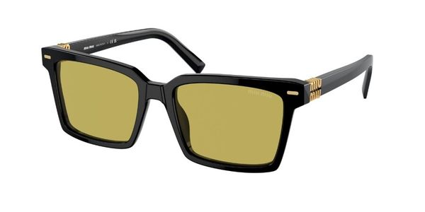Óculos de Sol Feminino Miu Miu Quadrado MU 13ZS Cor Preto e Verde Olívia