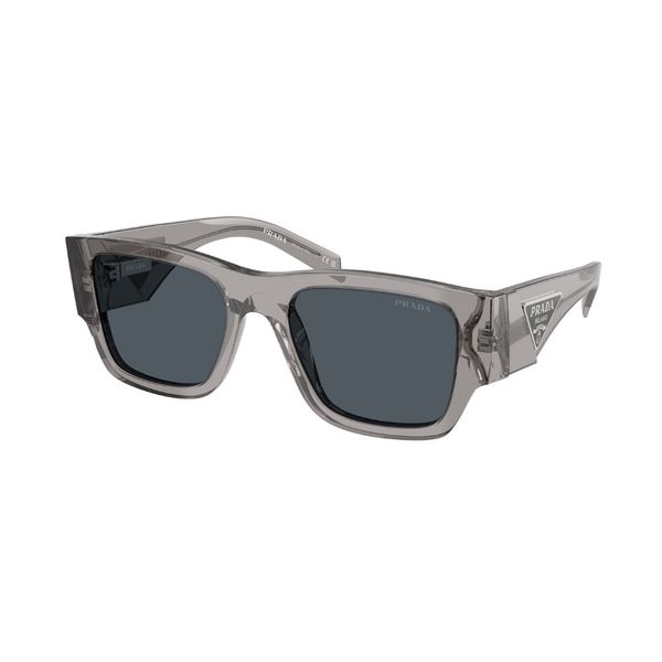 Óculos de Sol Masculino Prada Quadrado PR 10ZS Cor Cinza Escuro Transparente