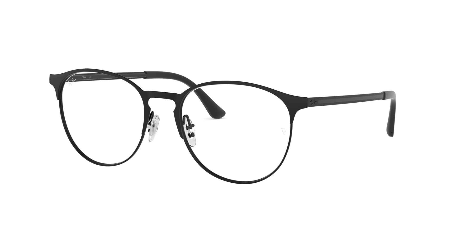 Kit Óculos de Grau Unissex Ray-Ban Redondo RX6375 Cor Preto Fosco com Lente Filtro Azul