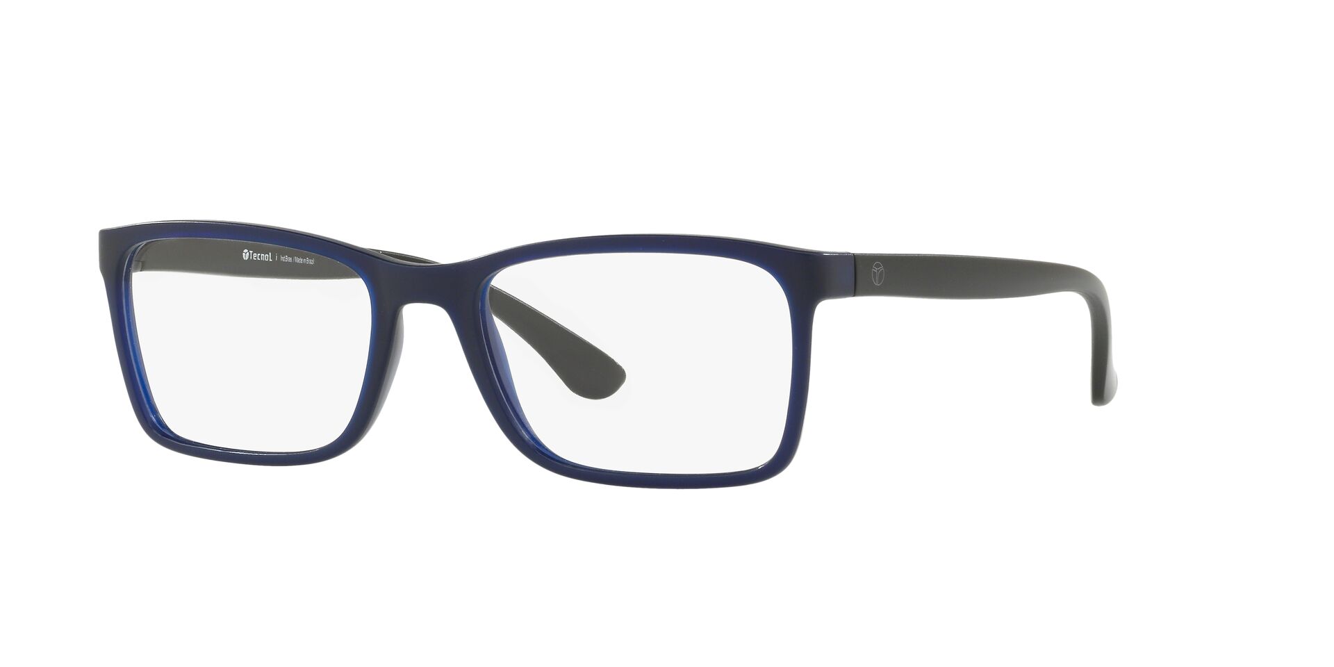 Kit Óculos de Grau Masculino Tecnol Retangular TN3056 Cor Azul com Lente Filtro Azul