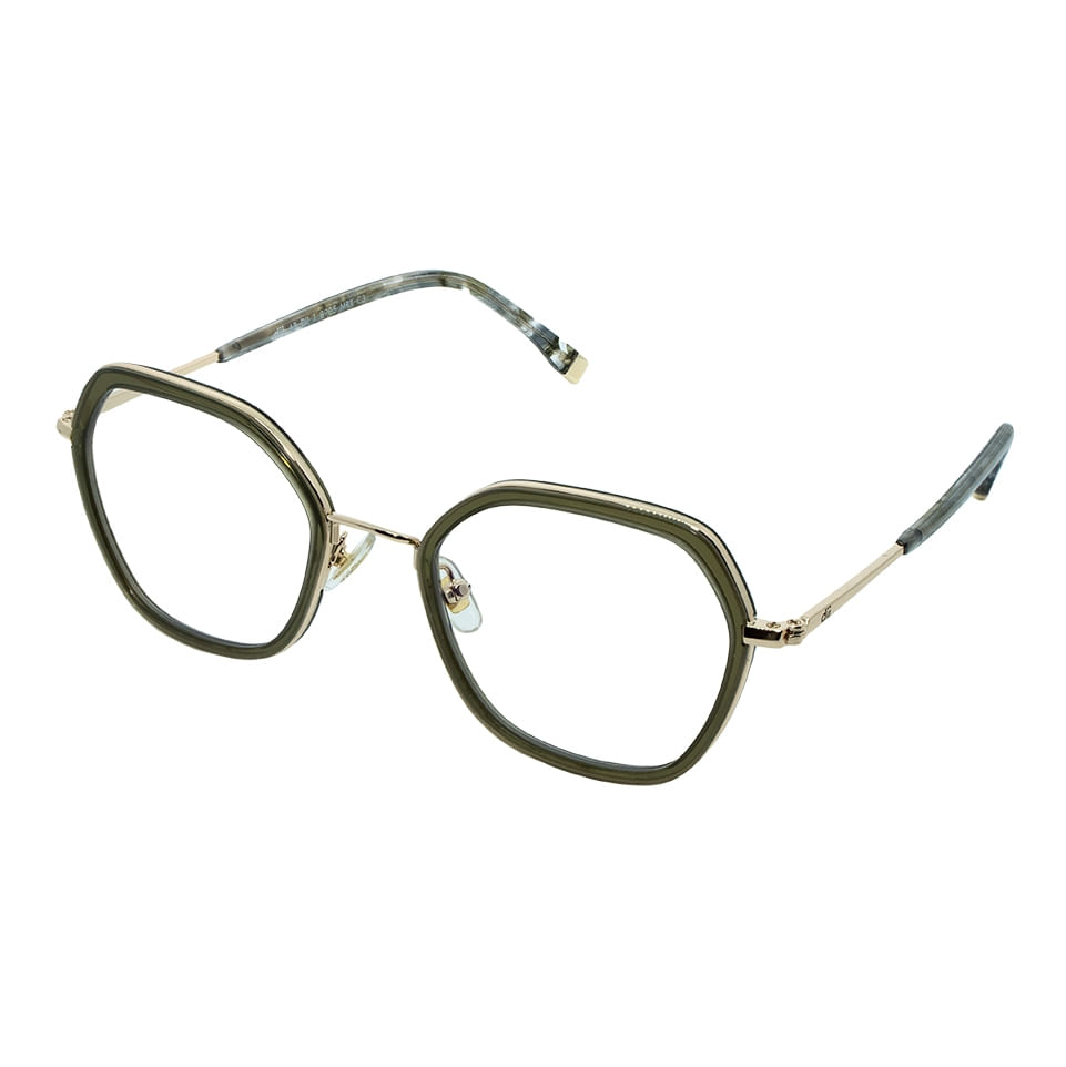 Armação para Óculos de Grau Feminino Dii Collection 1 8905 Verde Militar Cristal
