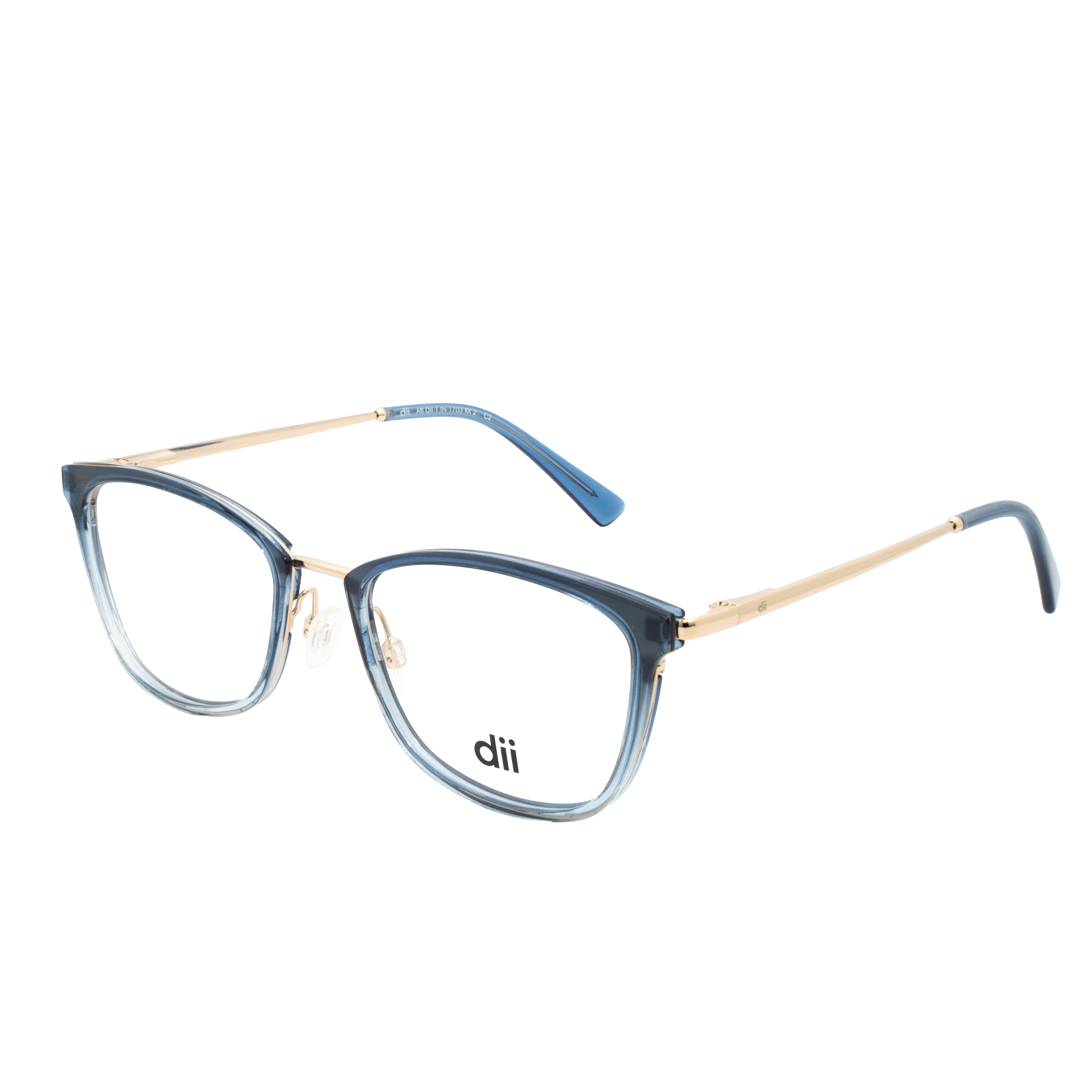 Armação para Óculos de Grau Feminino Dii Collection 1703 Marrom com Azul