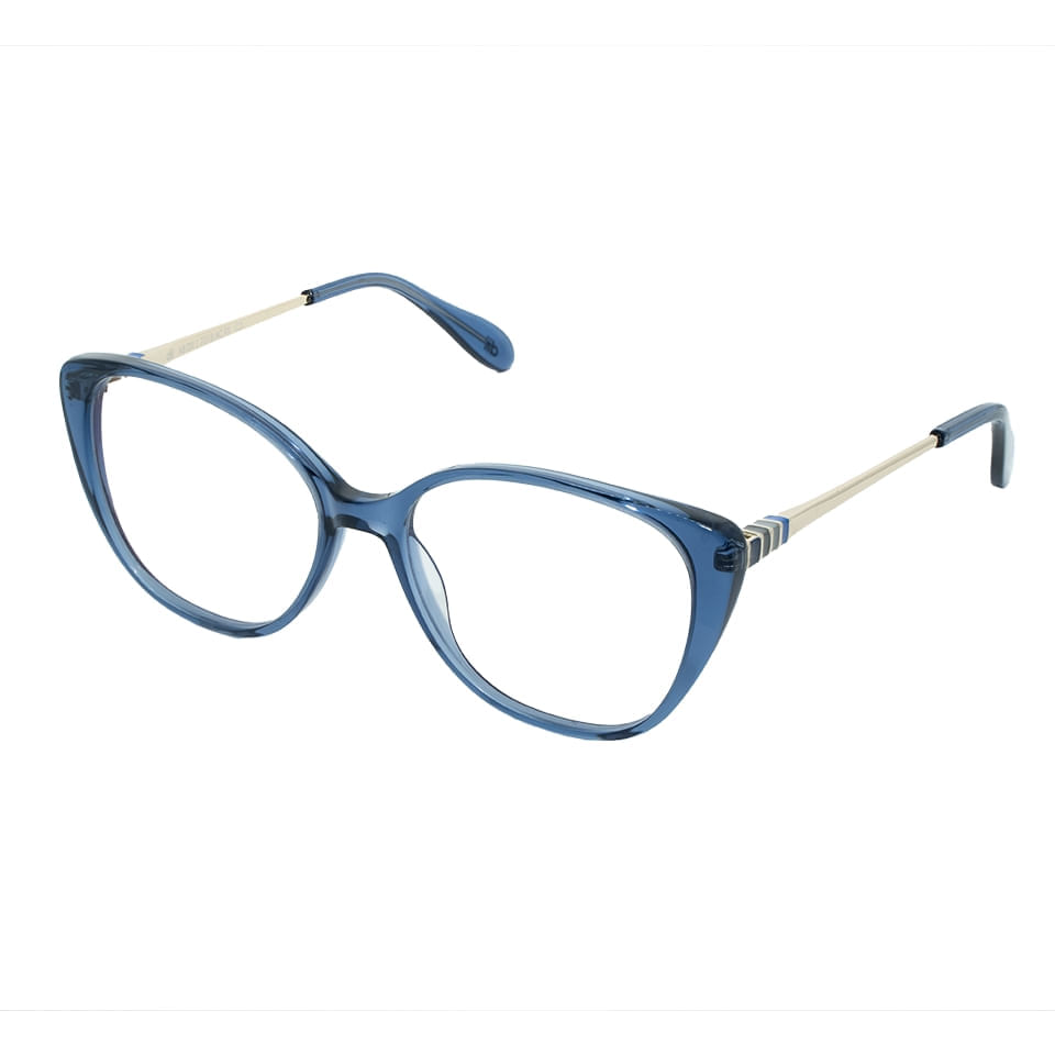 Armação para Óculos de Grau Feminino Dii Collection 1 7018 Azul Cristal Armação para Óculos de Grau Feminino Dii Collection 1 7018 A