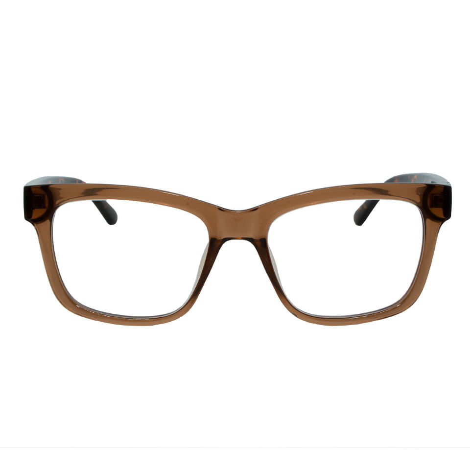 Foto 2 de Armação para Óculos de Grau Feminino Dii Collection 1 9002 ECO Caramelo Cristal com Demi Marrom