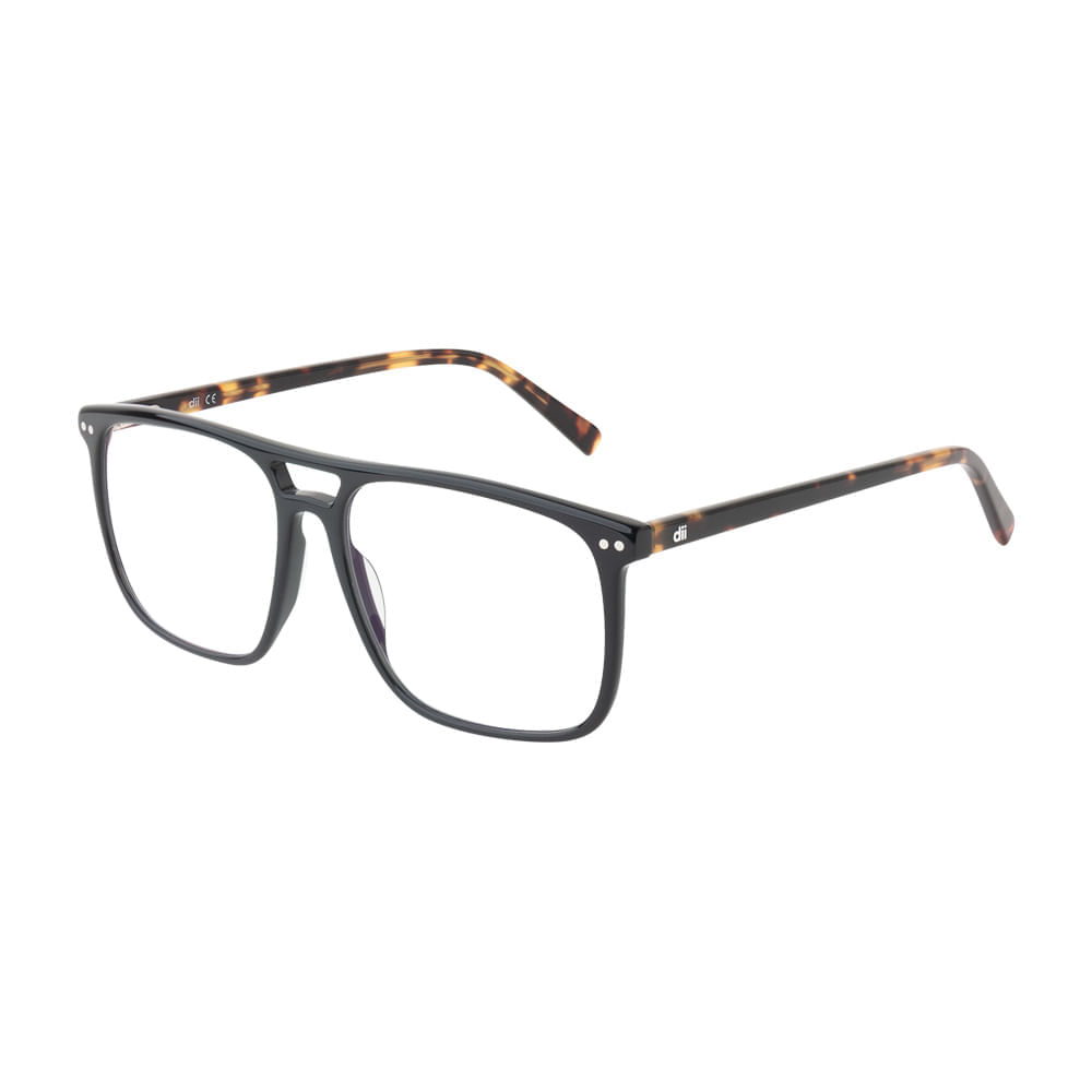 Armação para Óculos de Grau Masculino Dii Collection 5506 Preto com Demi Marrom