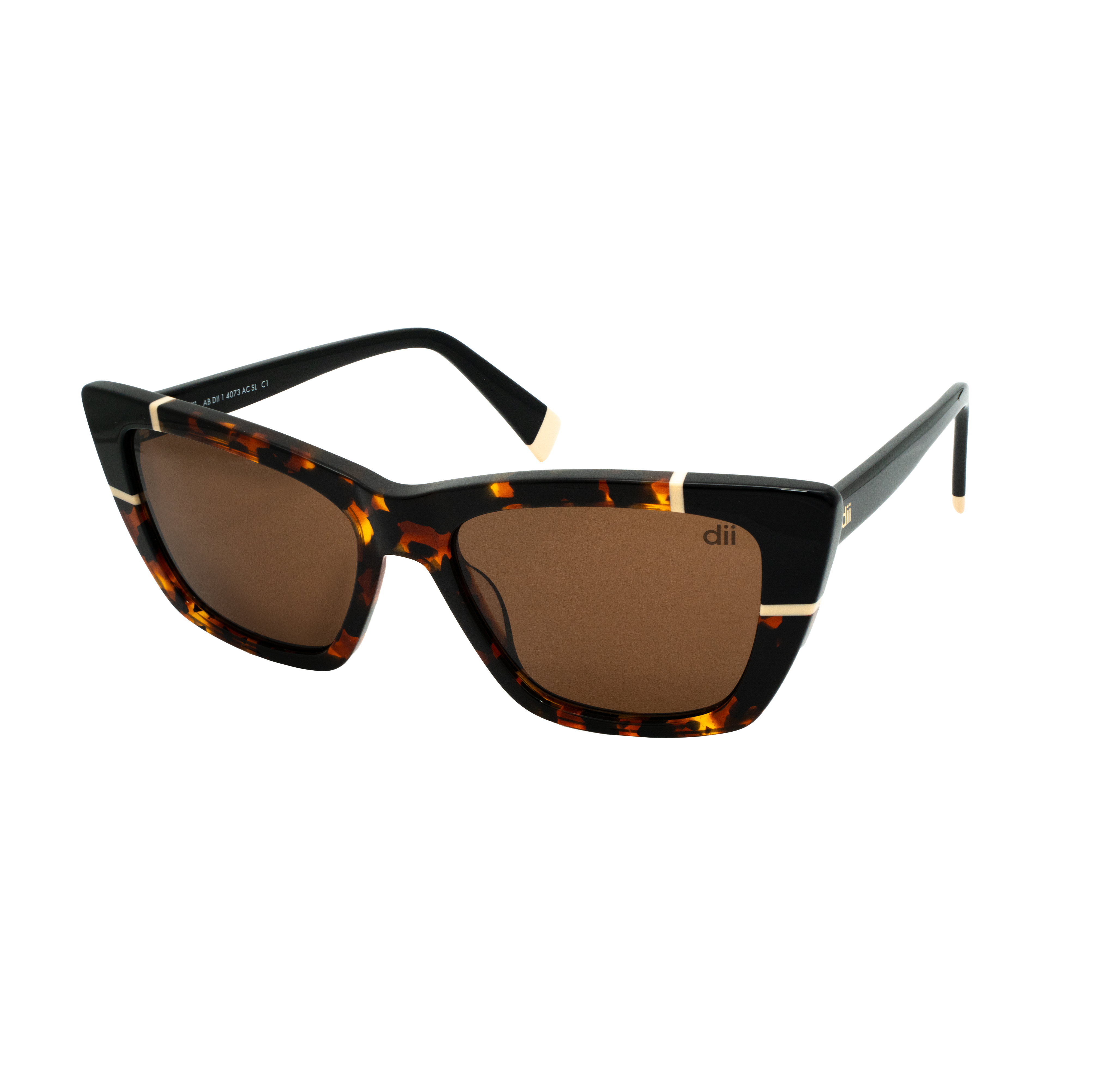 Óculos de Sol Feminino Dii Collection 1 4073 Demi Marrom com Preto