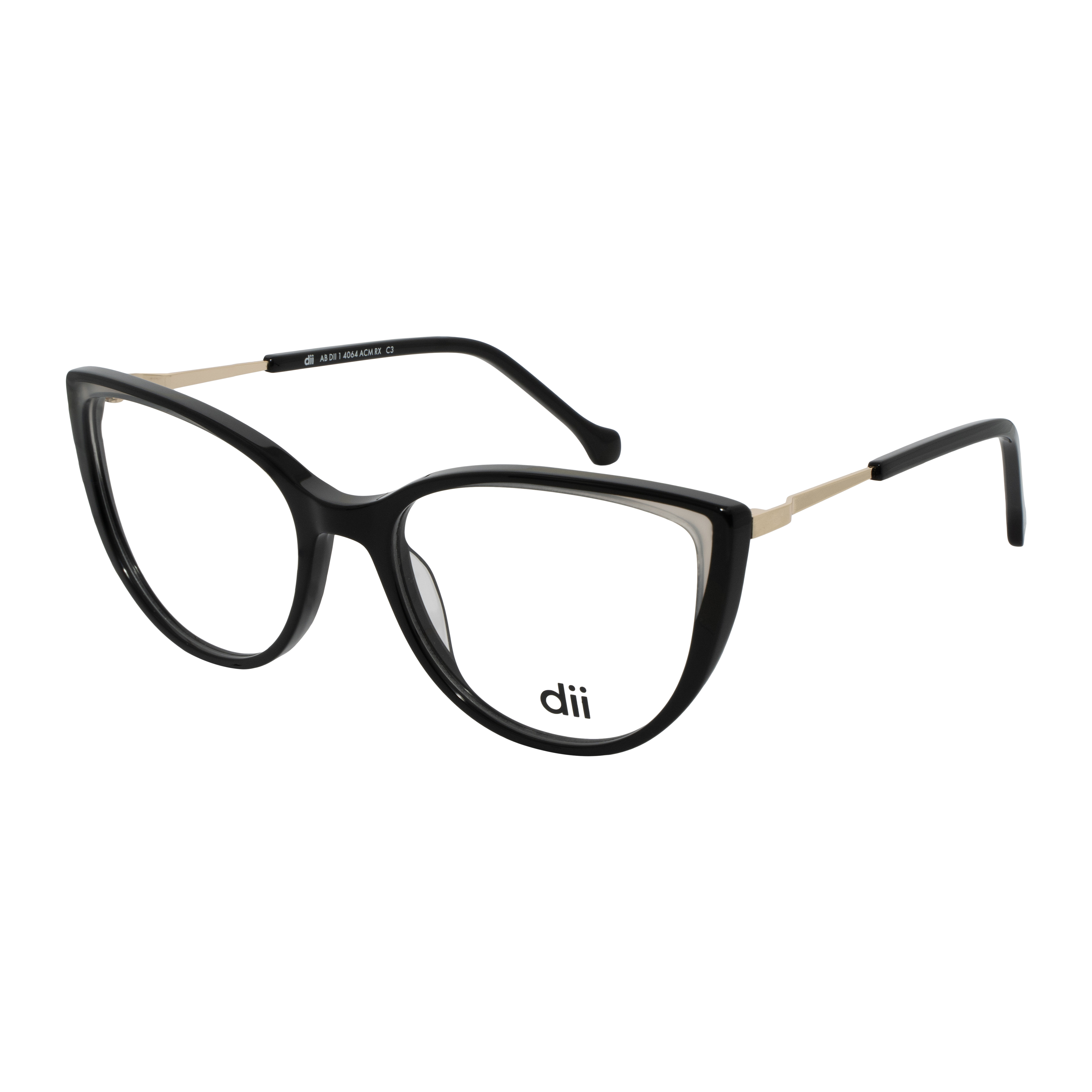 Armação para Óculos de Grau Feminino Dii Collection 4064 Preto com Dourado