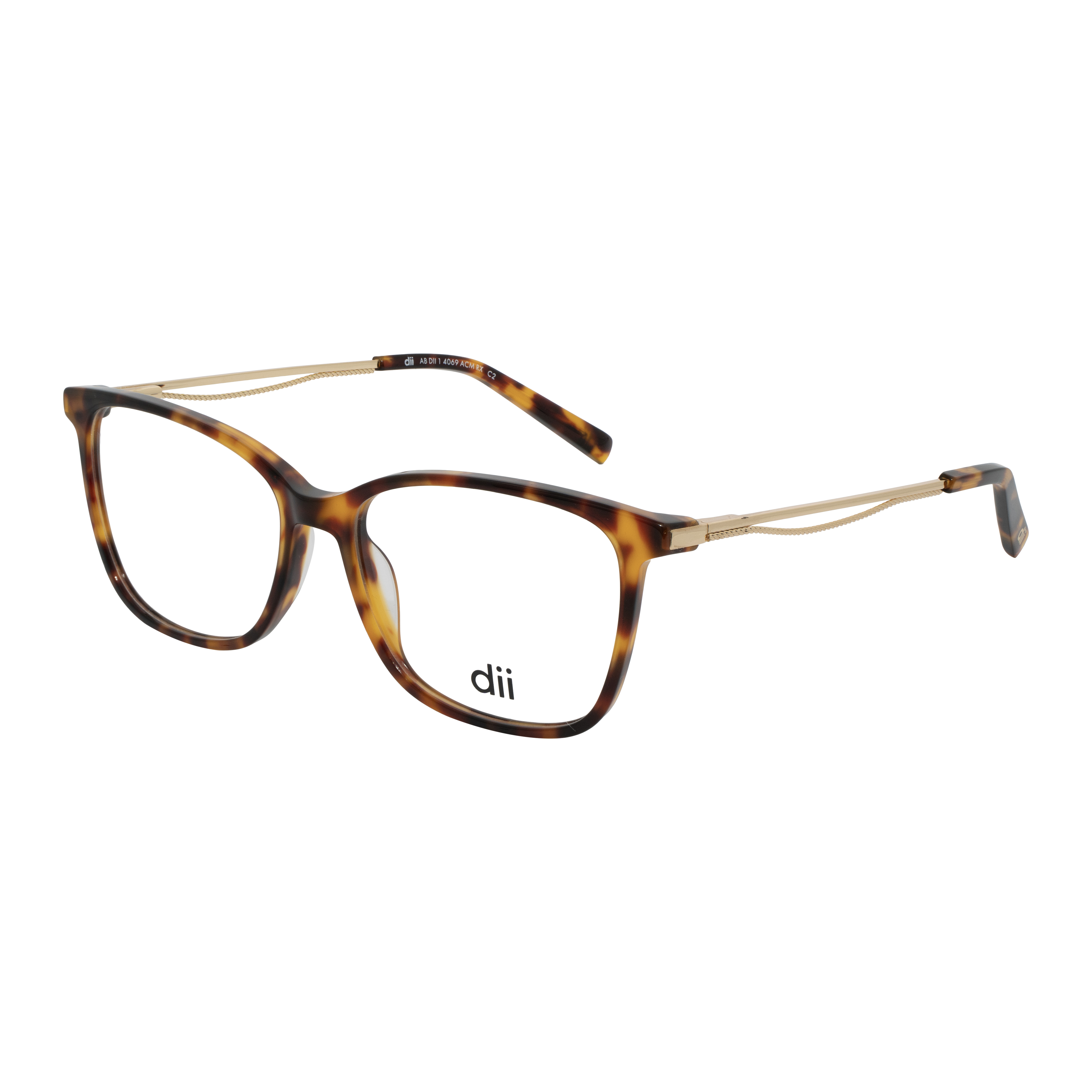 Armação para Óculos de Grau Feminino Dii Collection 4069 Demi Marrom com Dourado