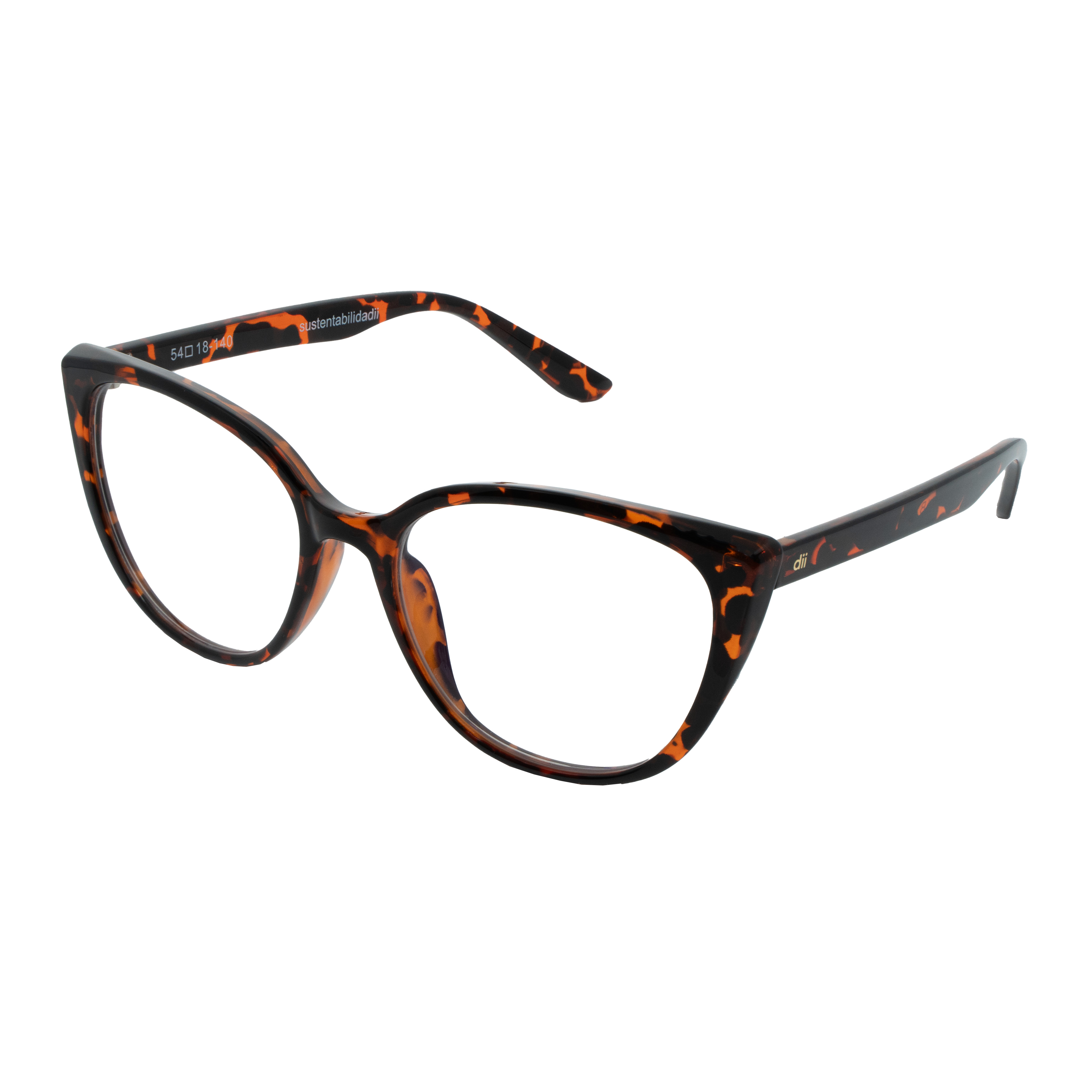 Armação para Óculos de Grau Feminino Dii Collection 1 9005 ECO Demi Marrom