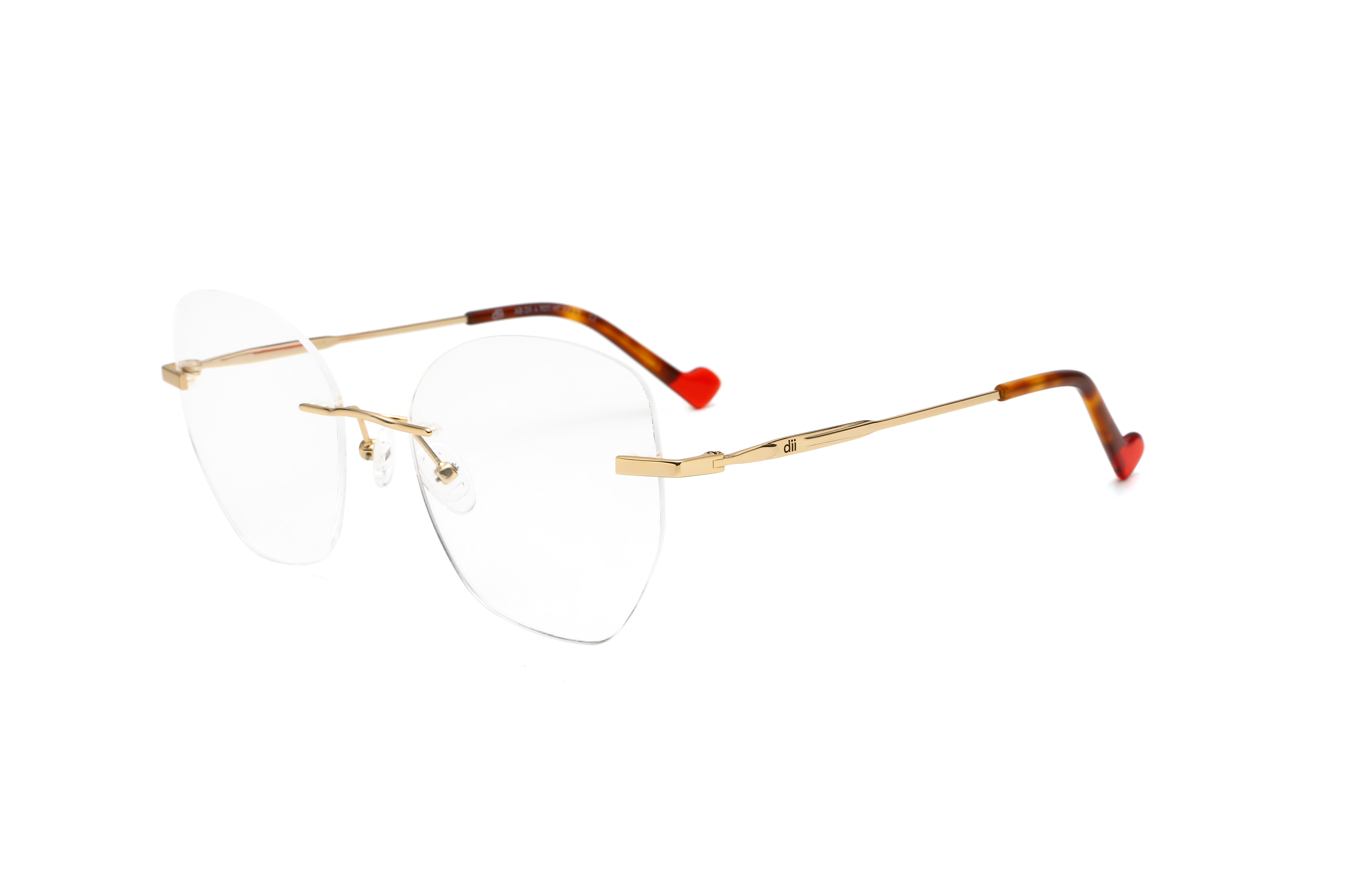 Armação para Óculos de Grau Feminino Dii Collection 4 9011 Demi Marrom com Dourado