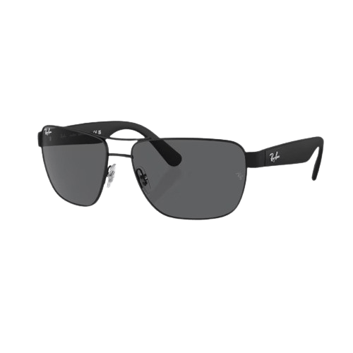 Óculos de Sol Masculino Ray-Ban Retangular RB374L 006 Cor Preto Fosco