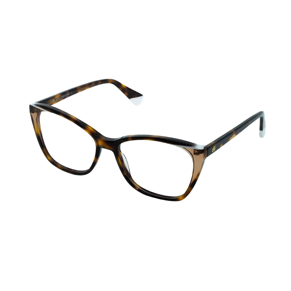 Armação para Óculos de Grau Feminino Dii Collection 1 7005 Demi Marrom com Marrom Cristal