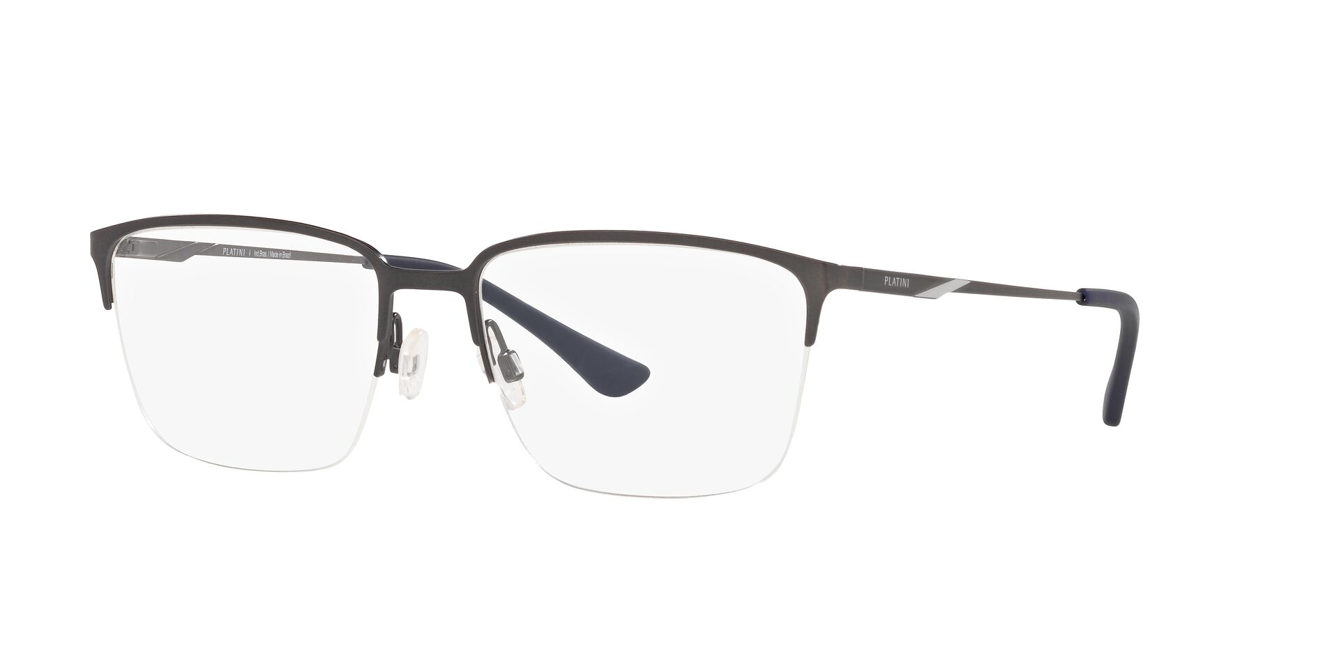 Armação de Óculos de Grau Masculino Platini Retangular P91194 Cor Preto