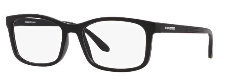 Armação de Óculos de Grau Arnette, modelo AN7235L, cor Preto Fosco, tamanho 57