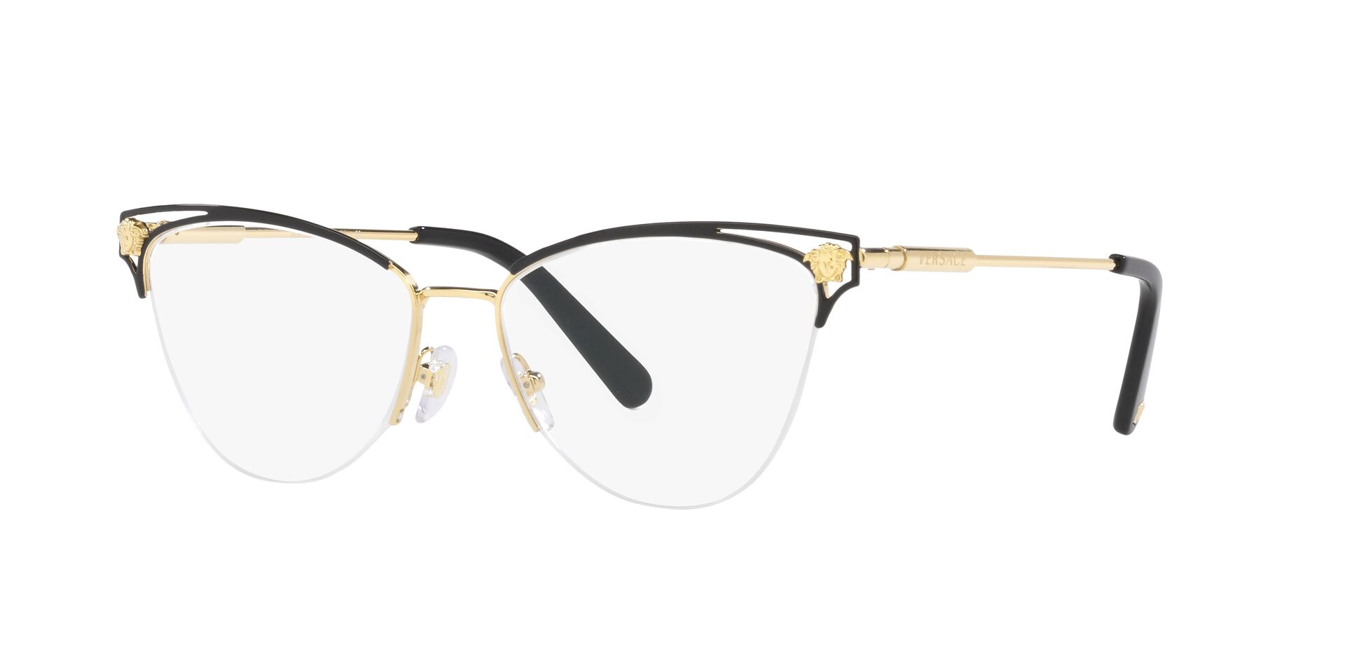 Armação de Óculos de Grau Feminina Versace Gatinho VE1280 Cor Dourado