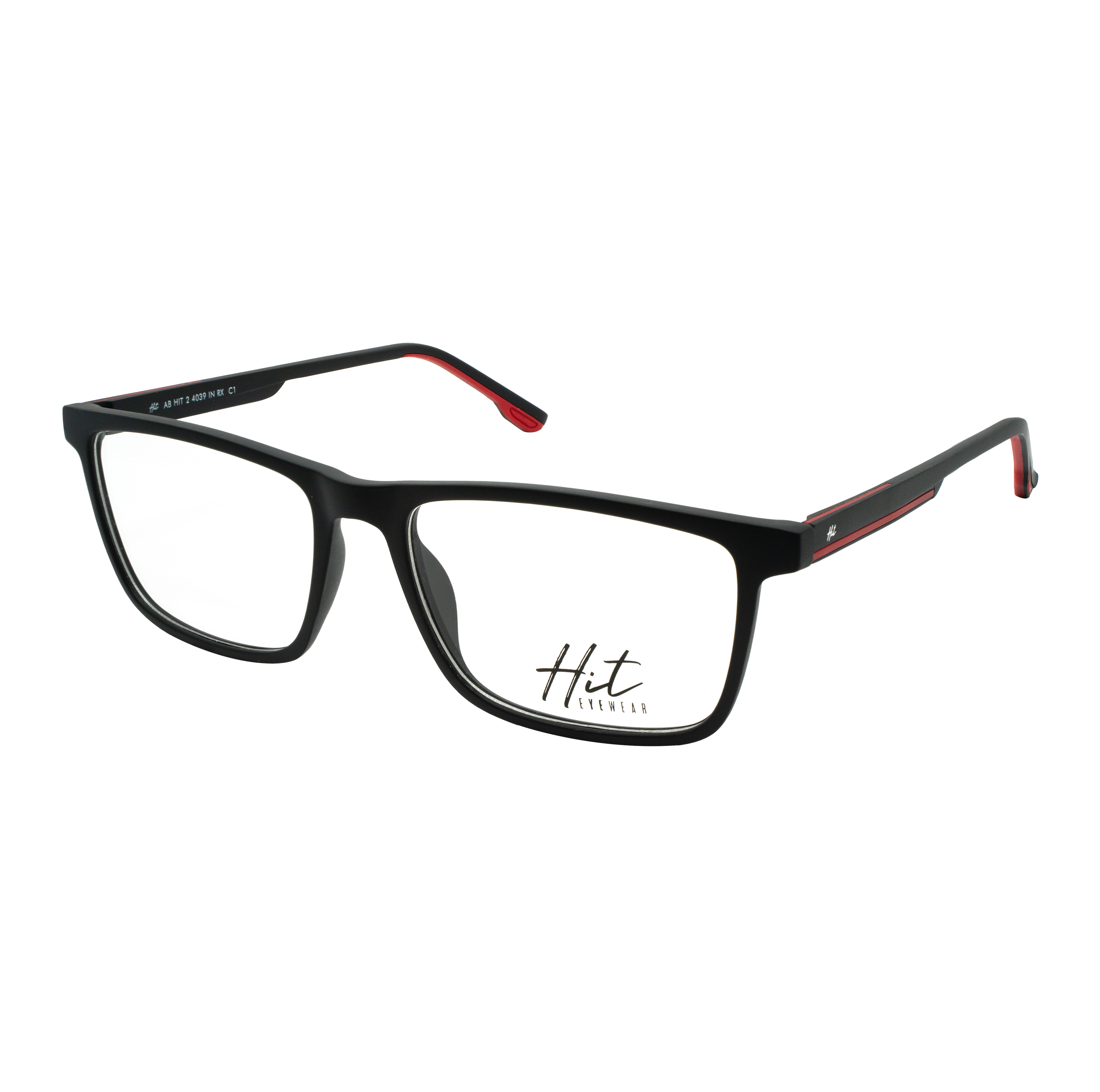 Armação para Óculos de Grau Masculino Hit 2 4039 Preto com Vermelho