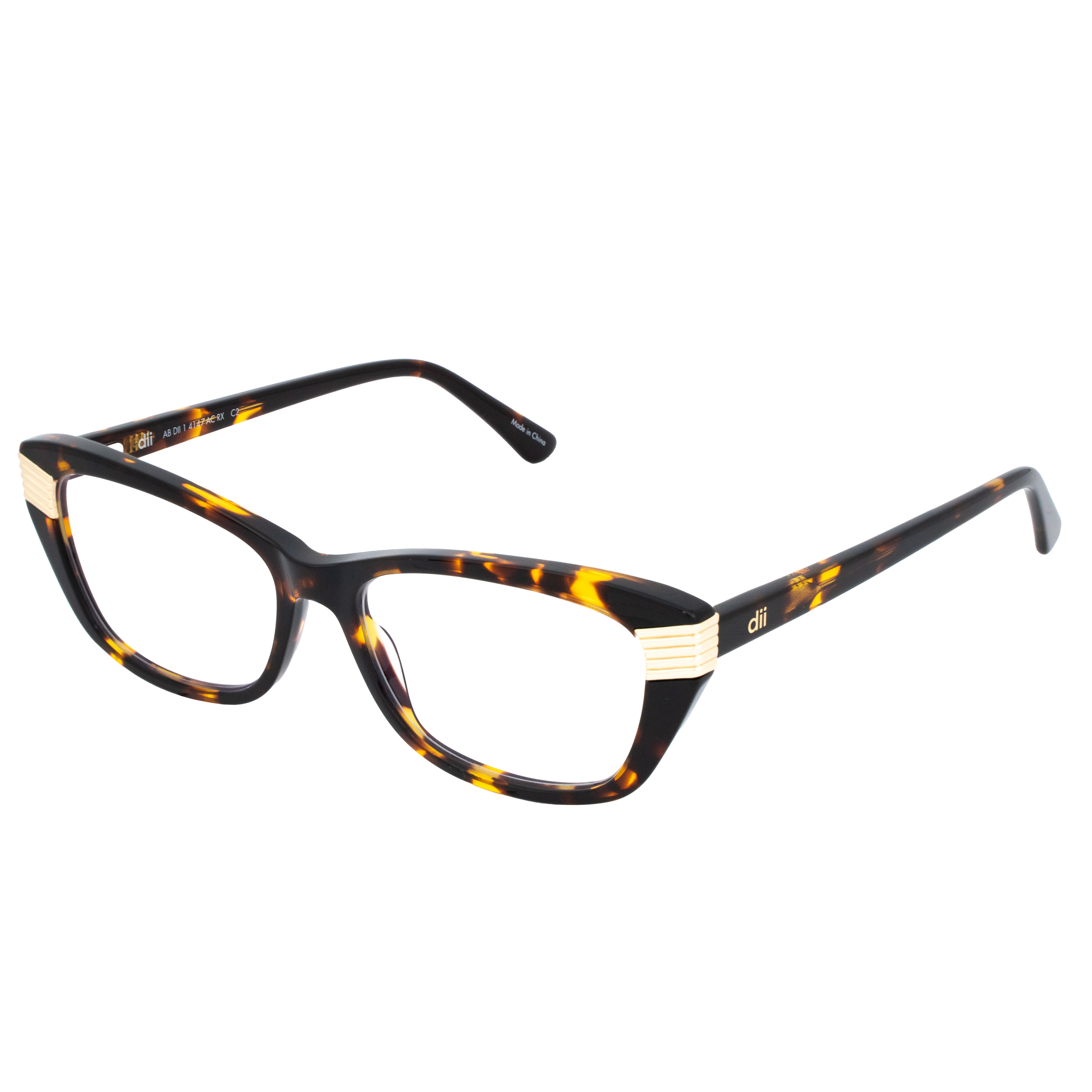 Armação para Óculos de Grau Feminino Dii Collection 1 4147 Demi Marrom com Dourado