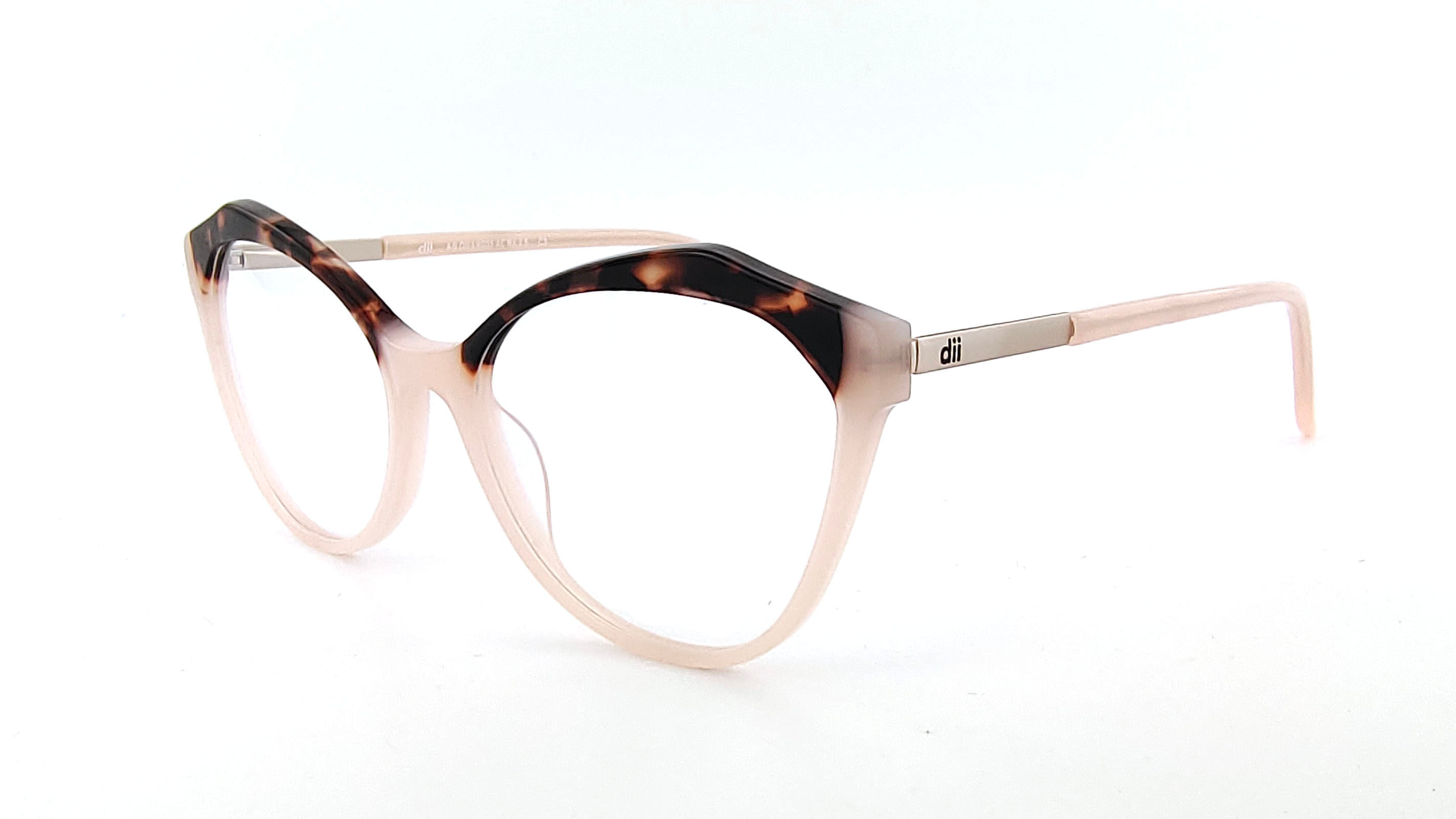 Armação para Óculos de Grau Feminino Dii Collection 1 9005 Rosa com Demi Marrom