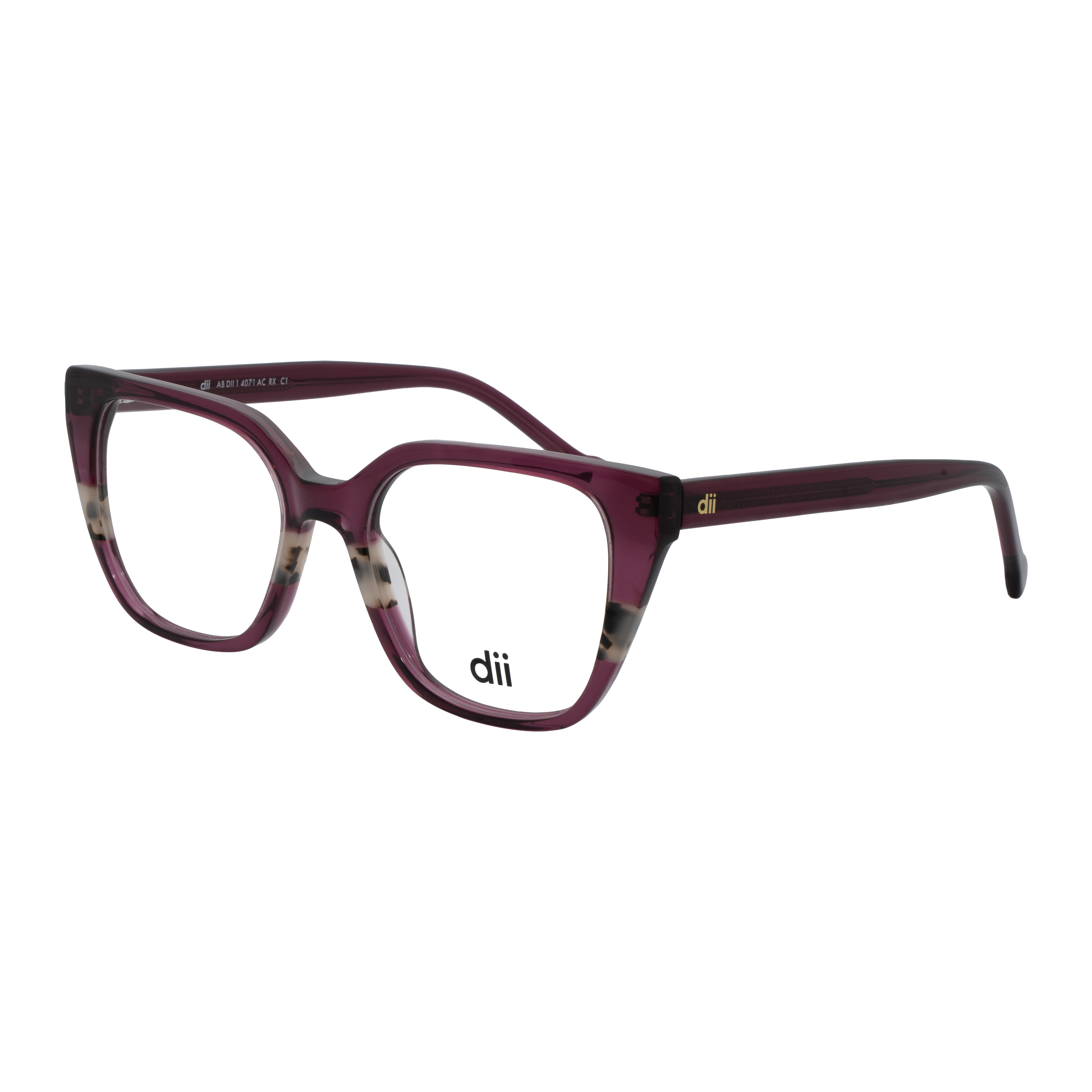 Armação para Óculos de Grau Feminino Dii Collection 4071 Cereja Cristal com Demi Bege