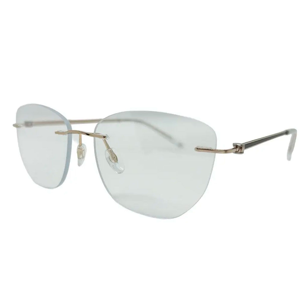 Armação de Óculos de Grau Feminina Bulget Retrô BG2156M 04B Cor Dourado/Bordô