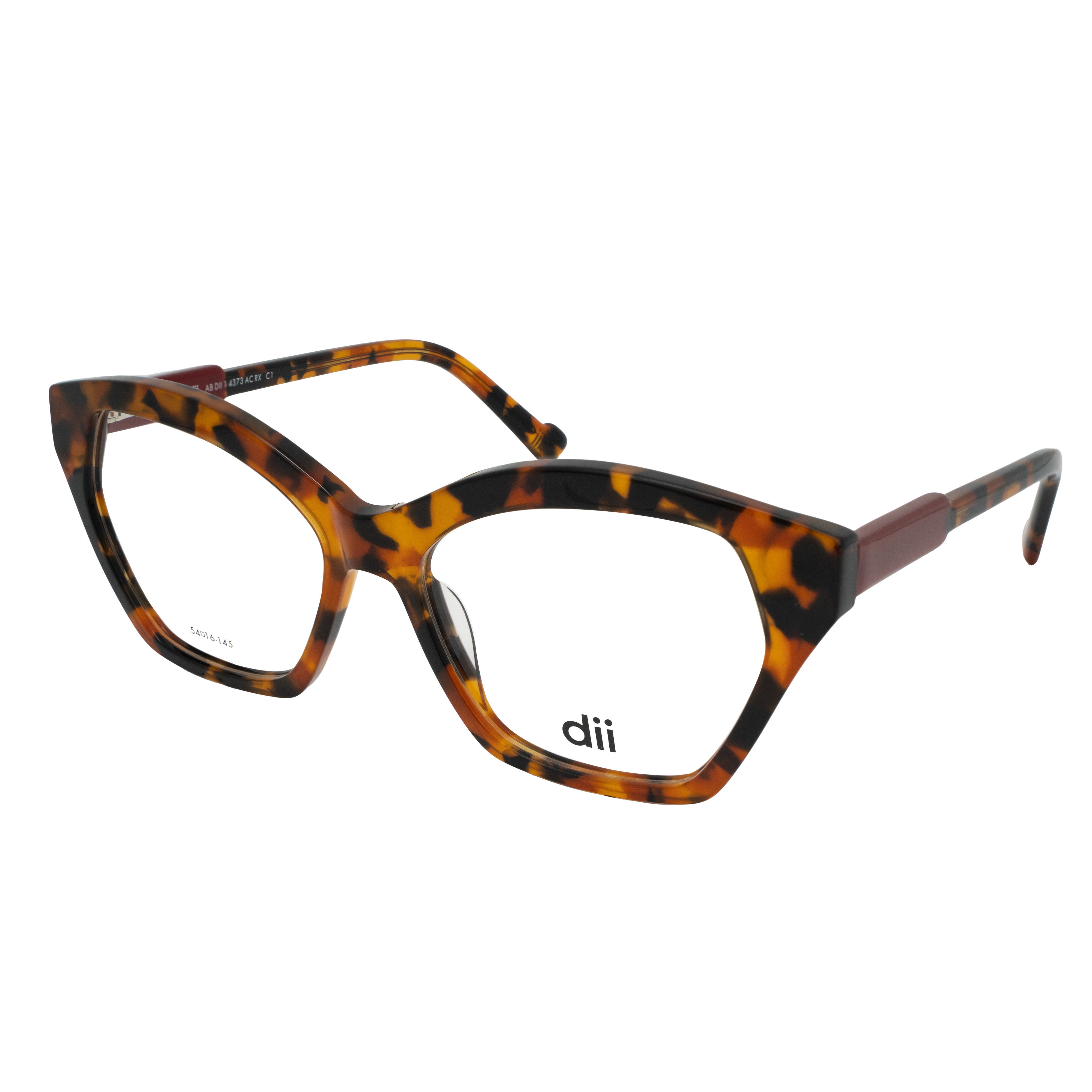 Armação para Óculos de Grau Feminino Dii Collection 1 4373 Demi Marrom e Vermelho
