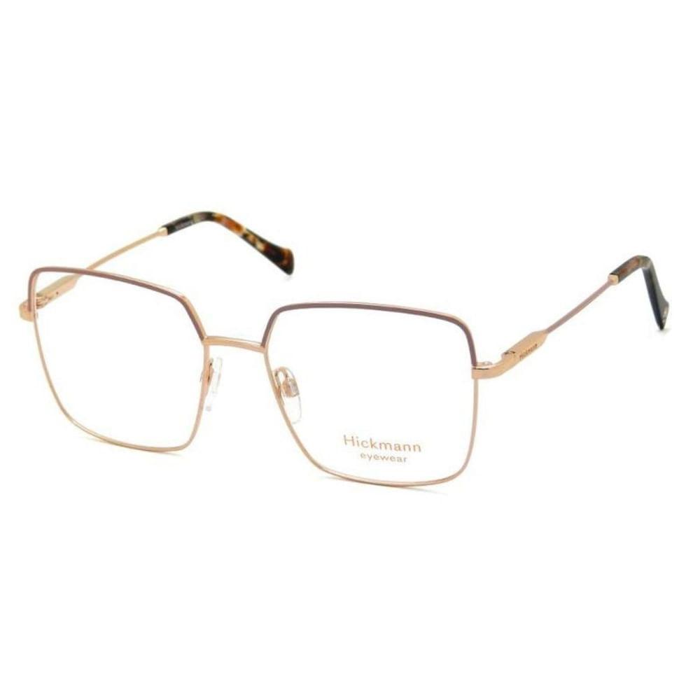 Armação de Óculos de Grau Feminina Hickmann HI10011 Quadrado Dourado com Marrom