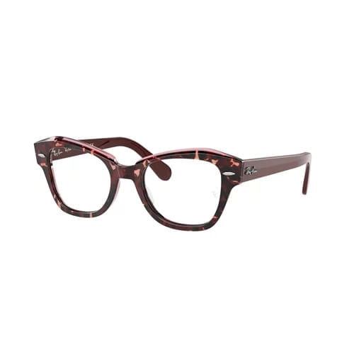 Armação de Óculos de Grau Ray Ban, modelo RX5486, cor Havana Roxo, tamanho 48